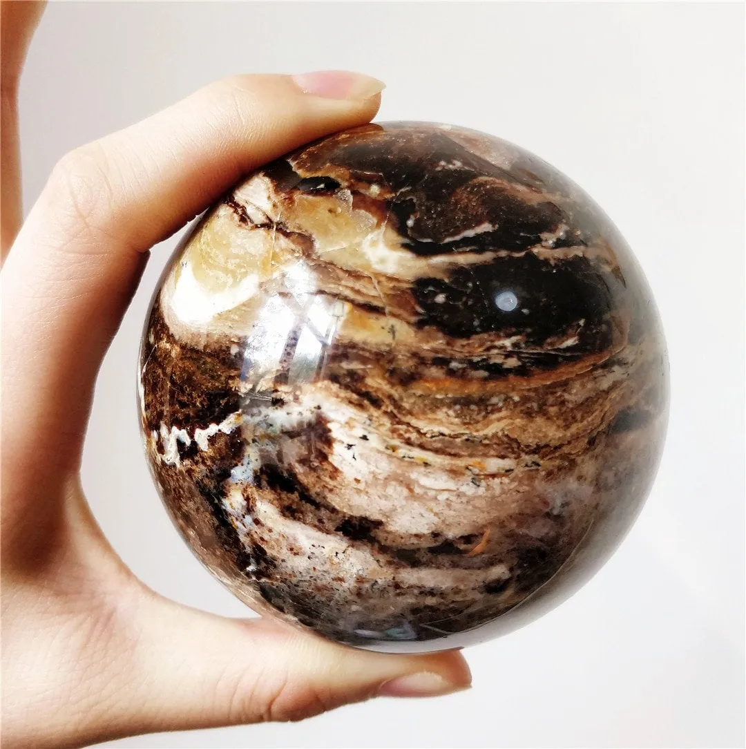 Coffee Opal Spheres, Chocolate Sphere, Small Black Sphere Black Opal Sphere, Black Opal Crystal, Crystal Ball, Black Opal Spiritual
