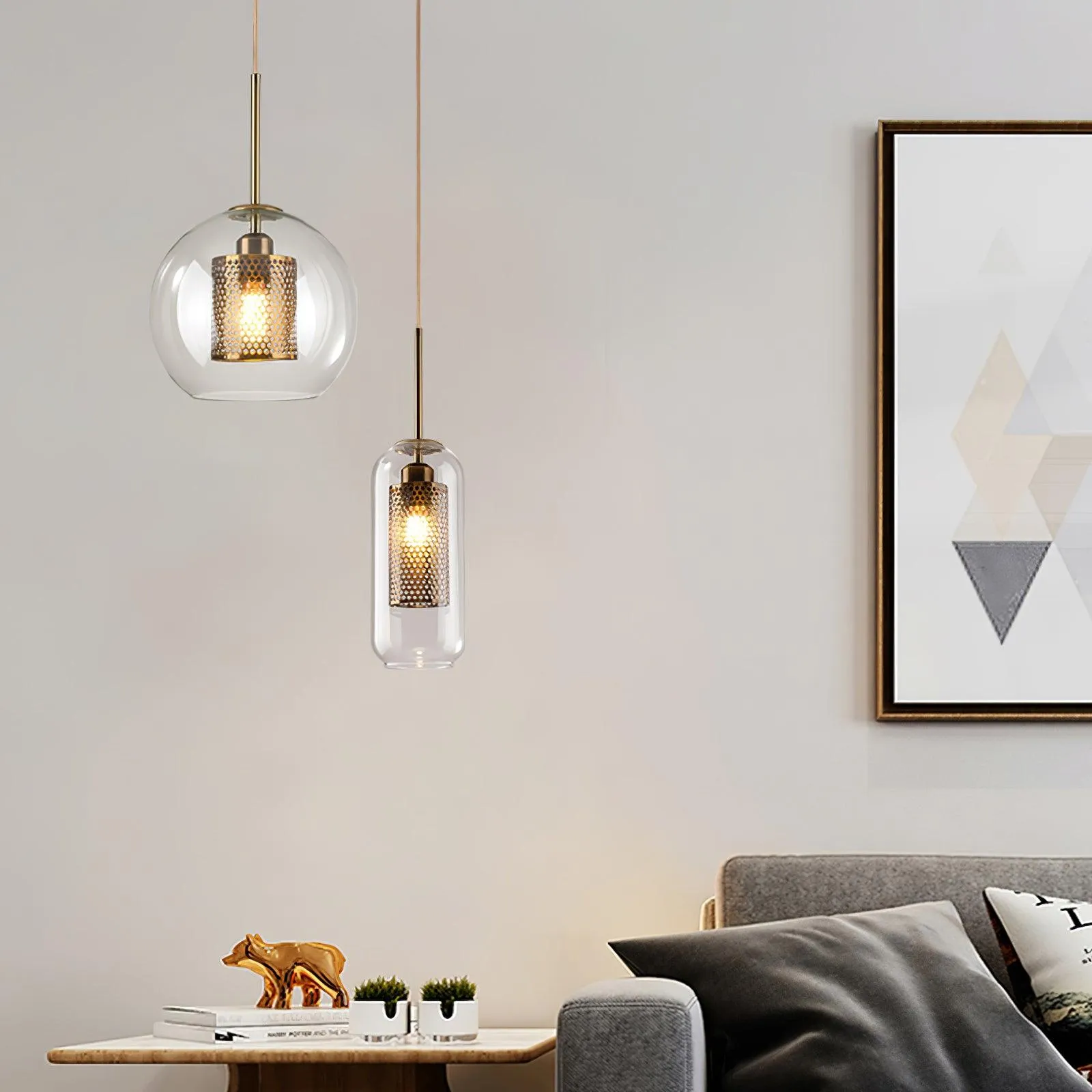 Combined Chiswick Glass Pendant Light