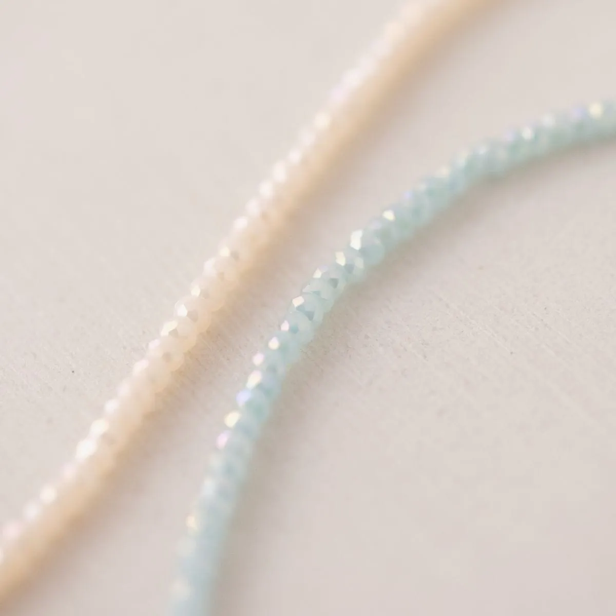 Cora Beaded Necklace Aqua/Creme