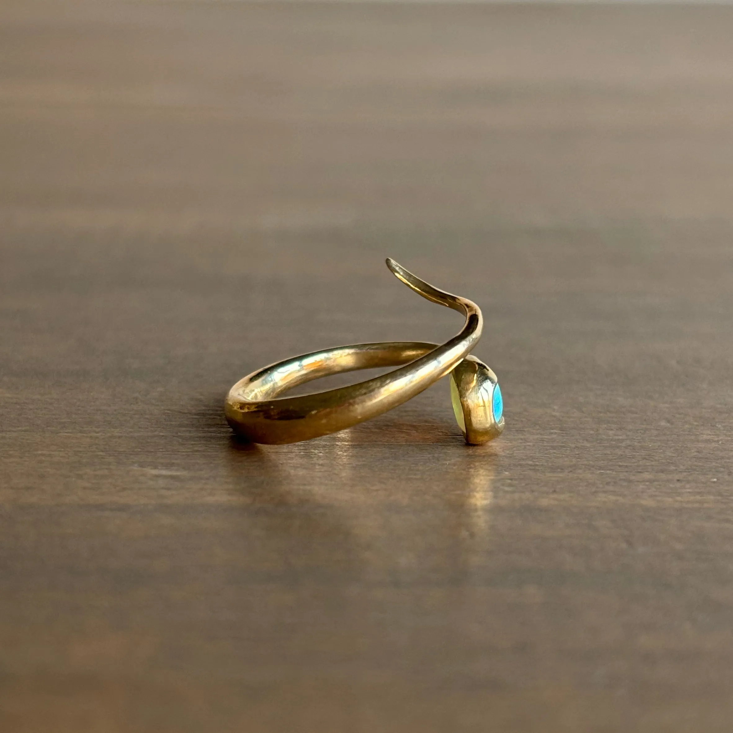 Crystal Opal Serpent Ring