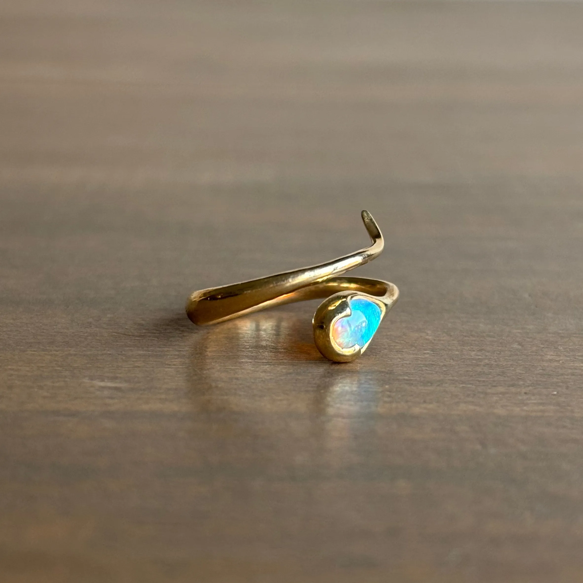 Crystal Opal Serpent Ring