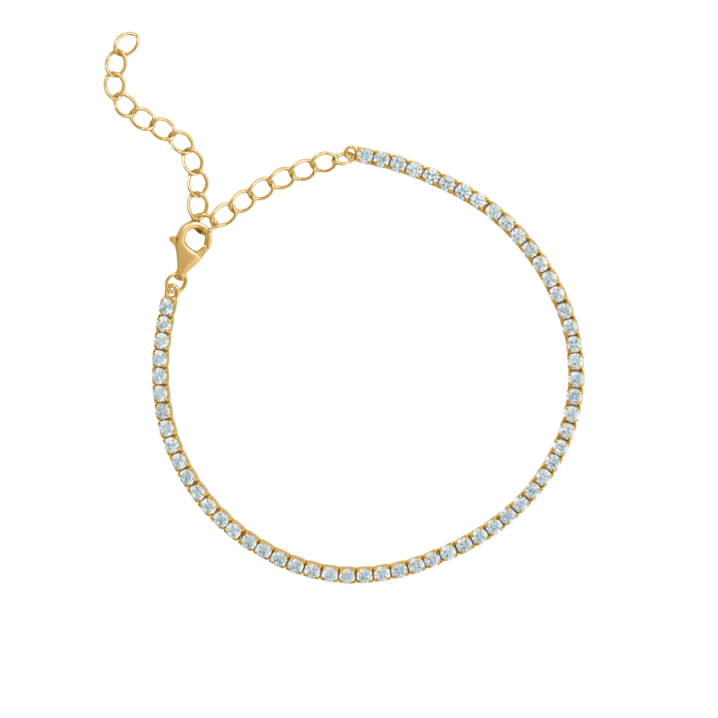 December Blue Topaz Birthstone Tennis Bracelet