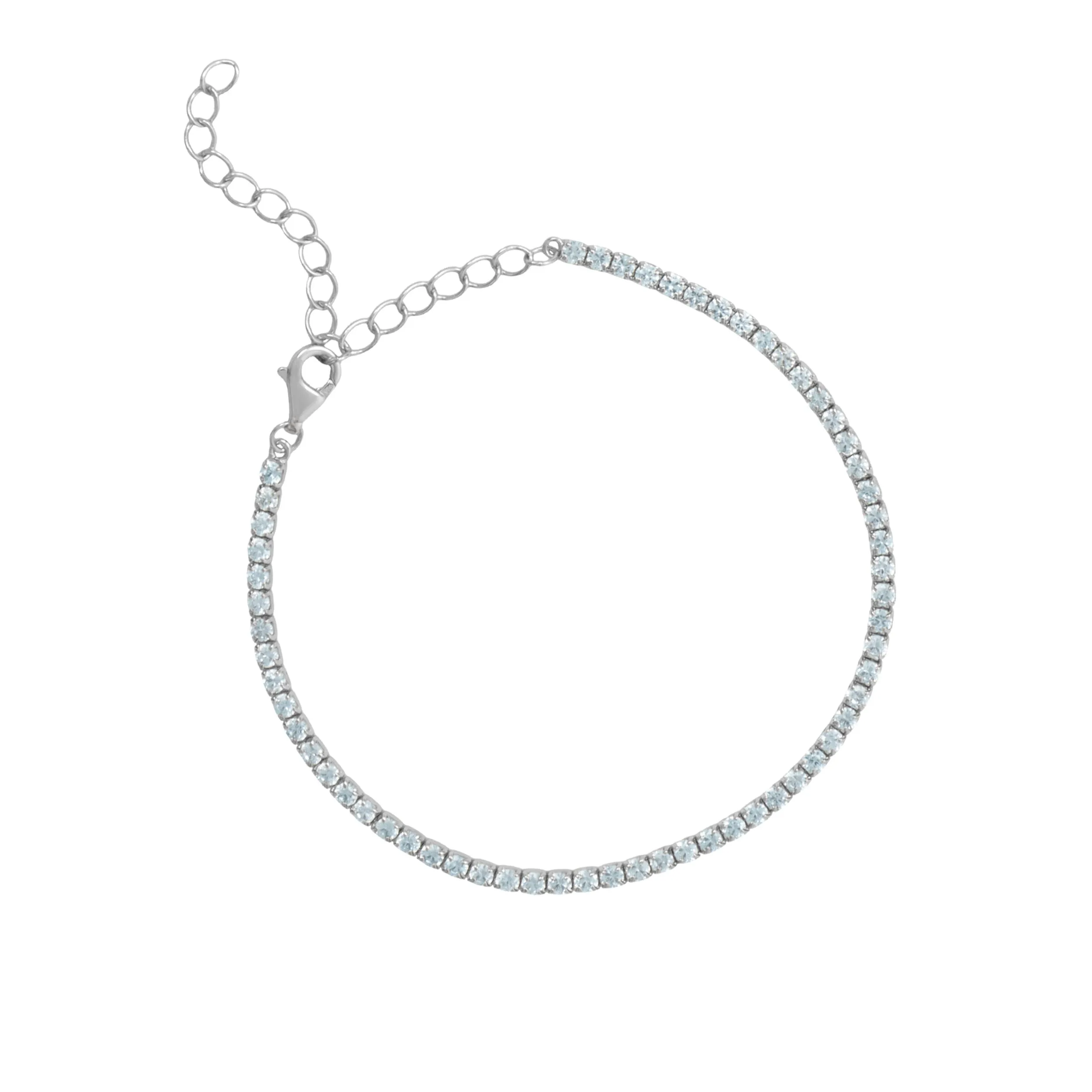 December Blue Topaz Birthstone Tennis Bracelet