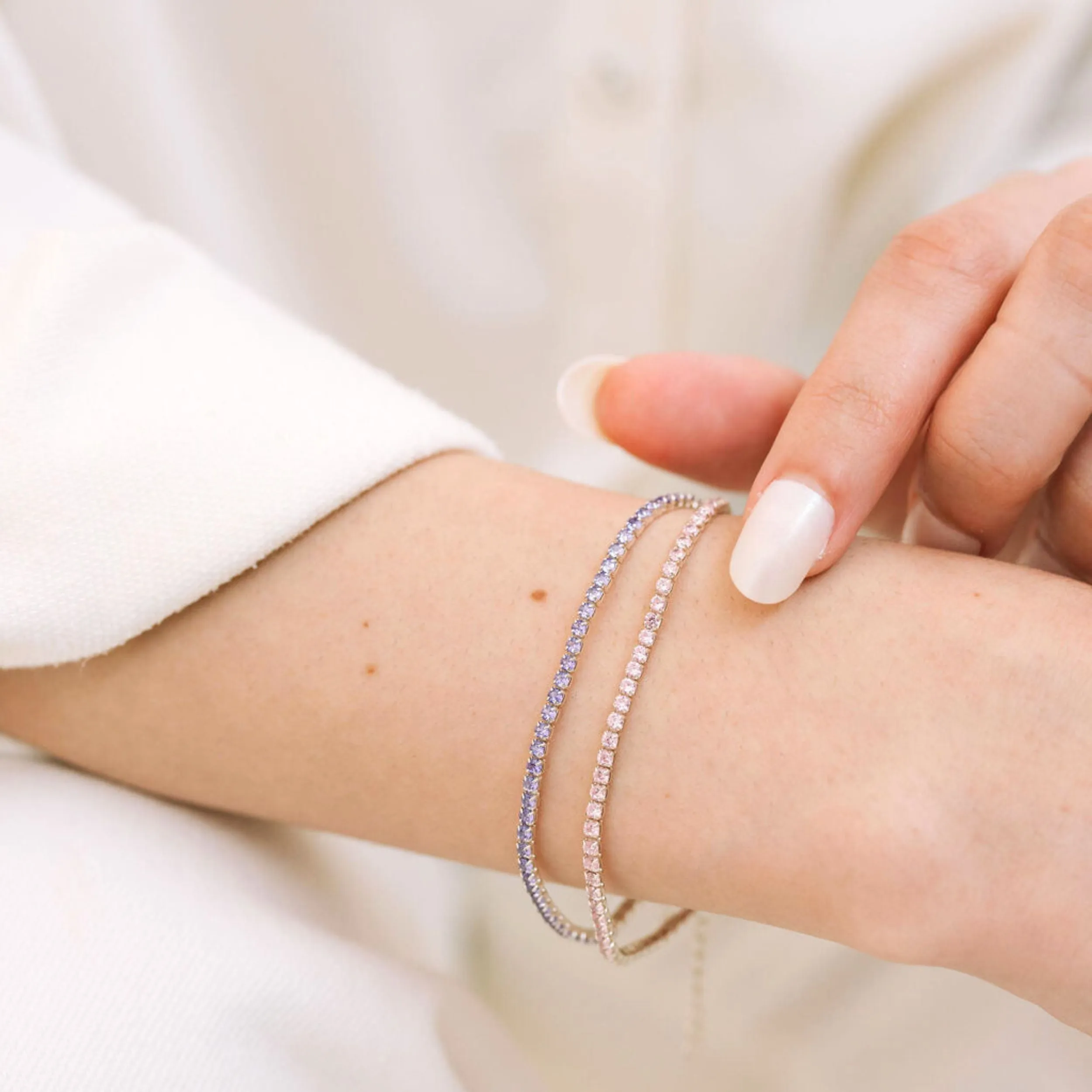 December Blue Topaz Birthstone Tennis Bracelet