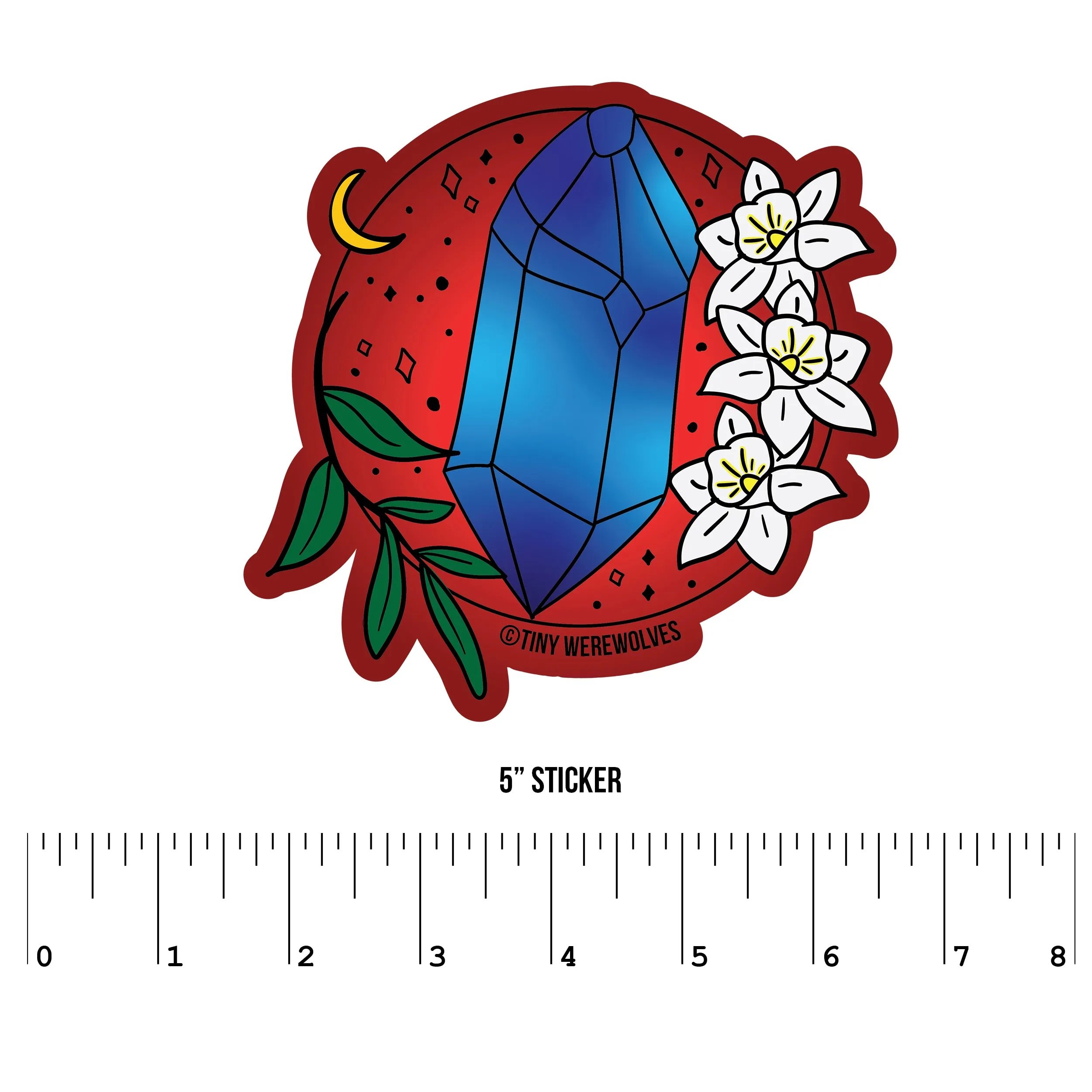 December Crystal & Flower Birthstone Sticker
