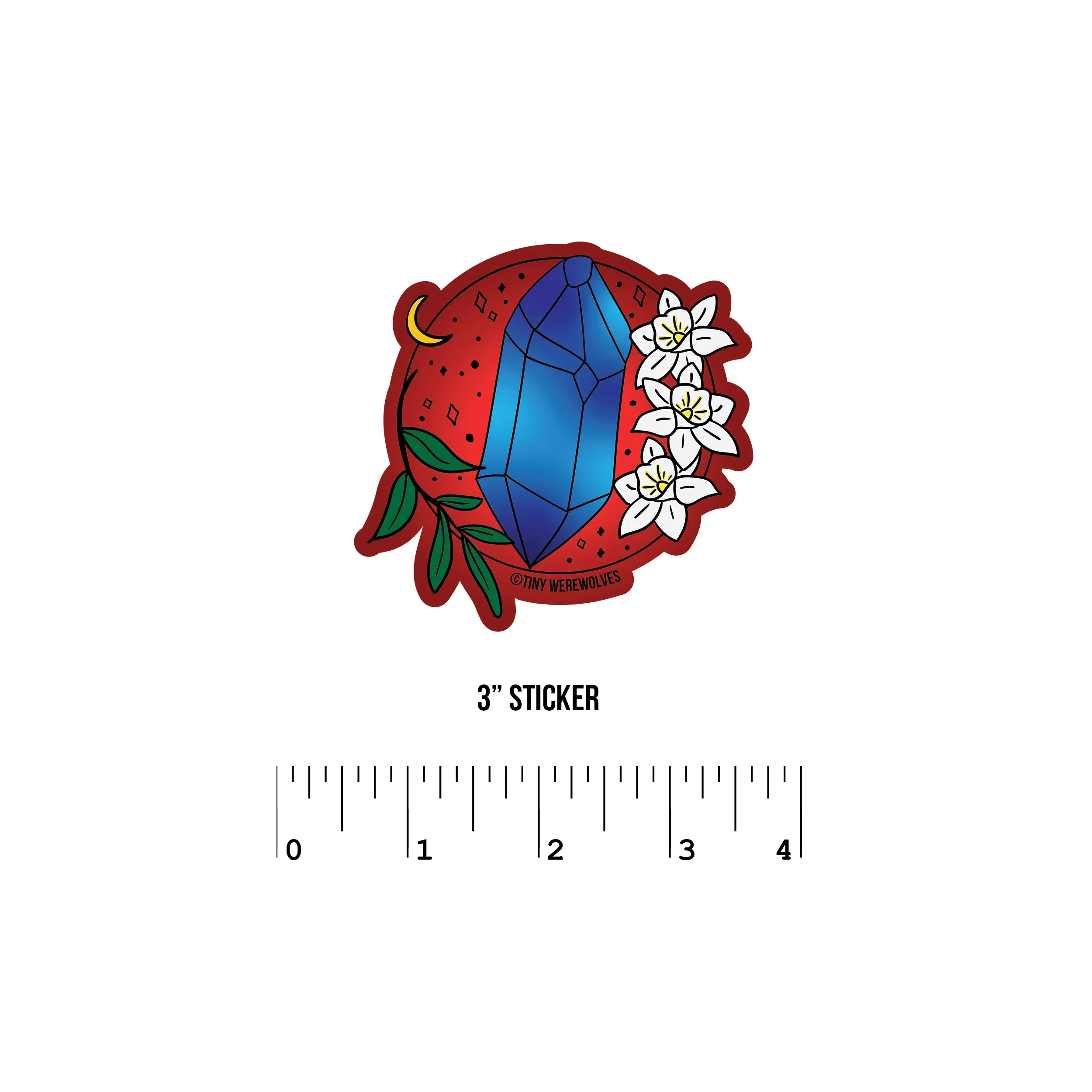 December Crystal & Flower Birthstone Sticker