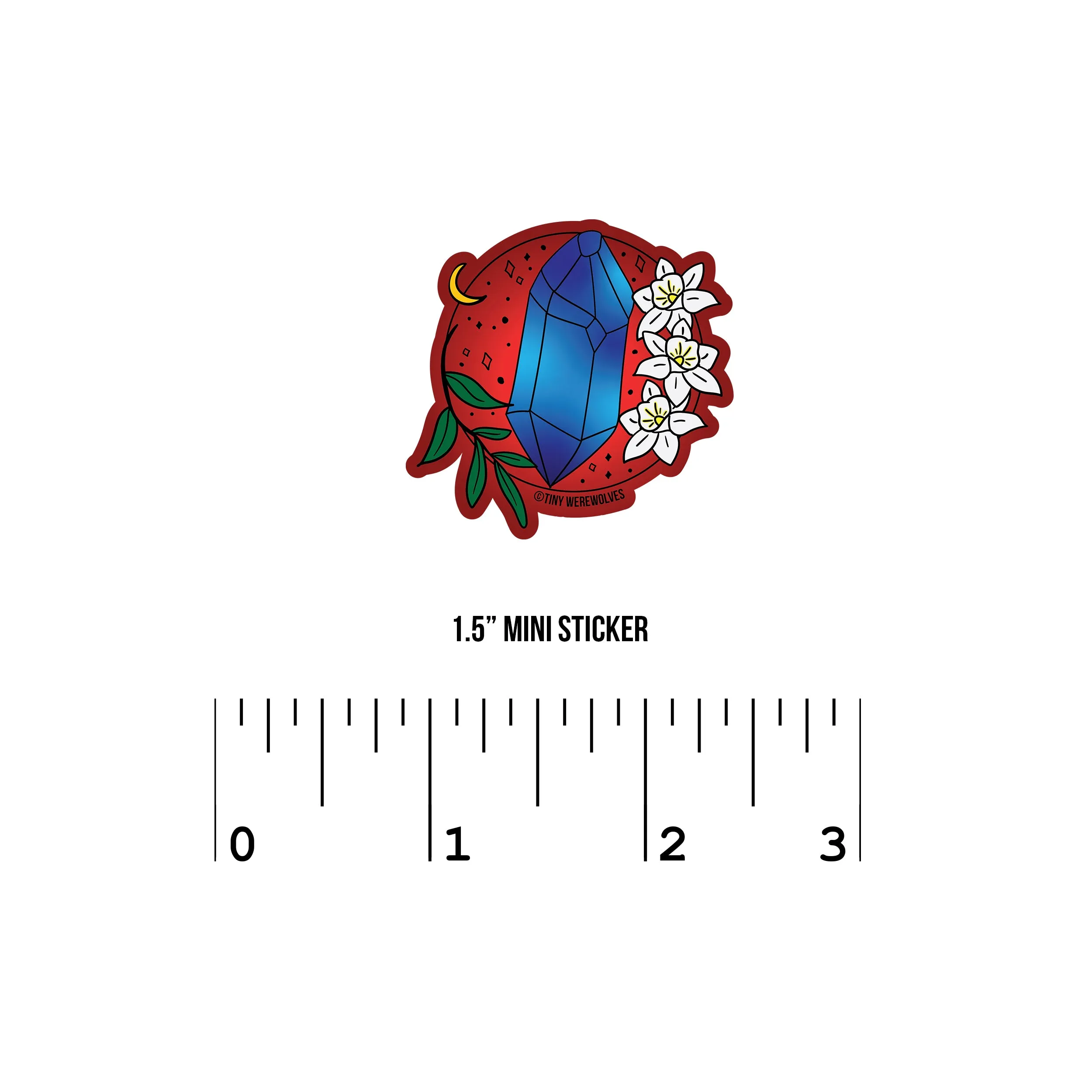 December Crystal & Flower Birthstone Sticker