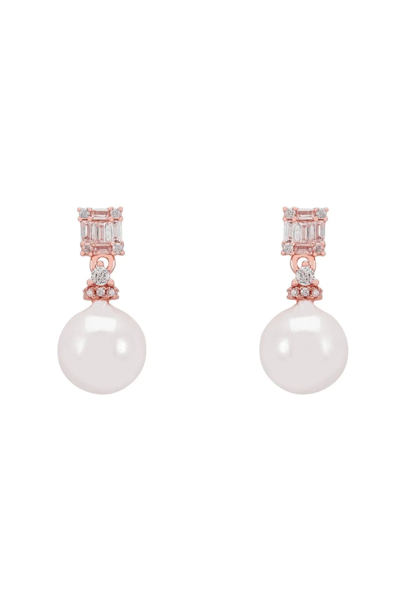 Delilah Pearl Earrings Rosegold