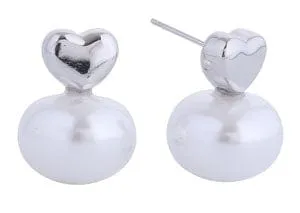 DJE311235 14K Dipped Heart Pearl Drop Earrings