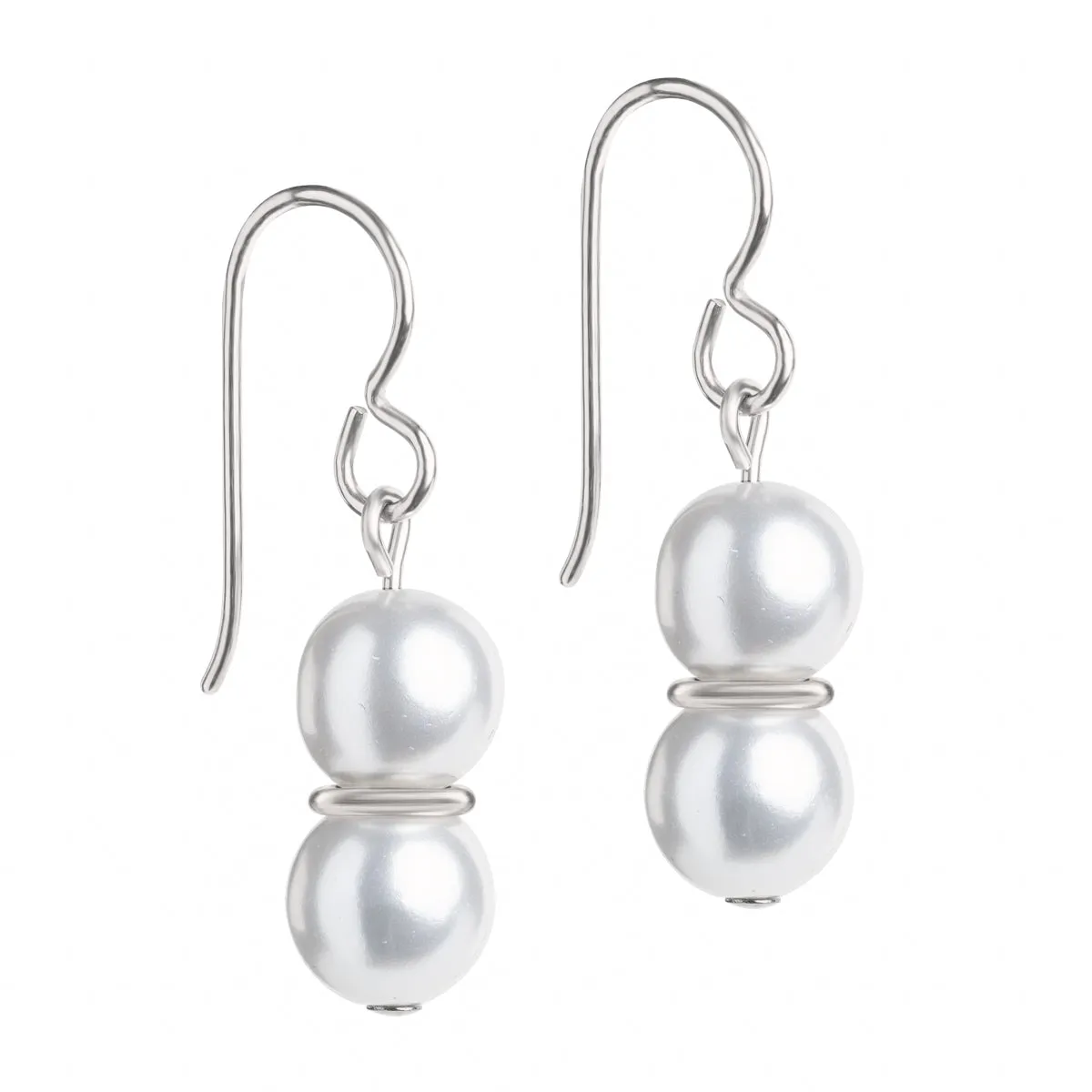 Double Pearl Niobium French Hook Earrings