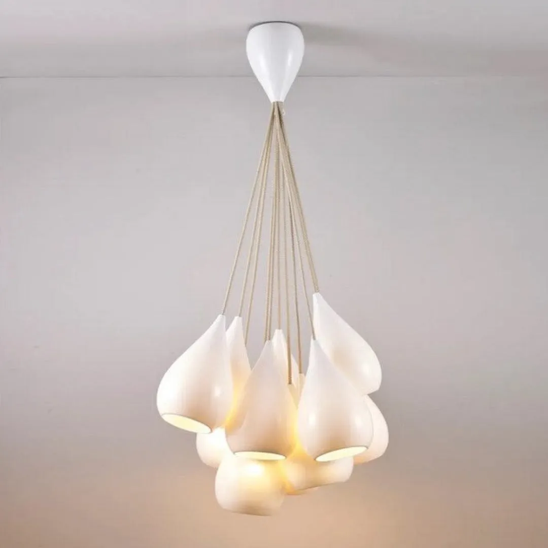Drop One Grouping of Eleven Pendant - White Gloss