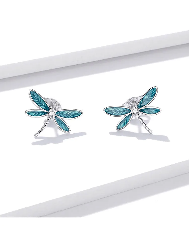 Earrings Sterling Silver Dragonfly Earrings