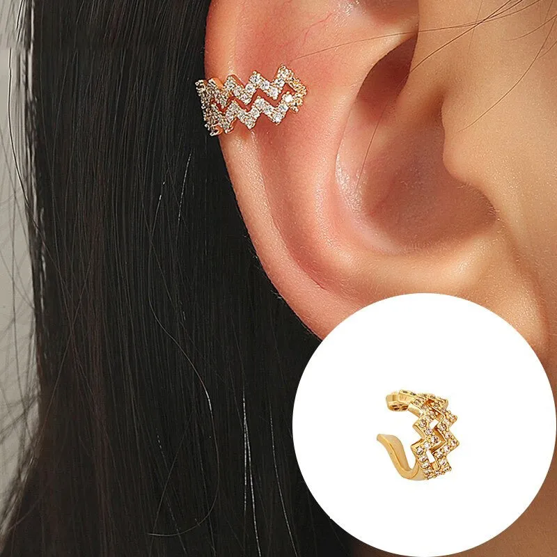 Exquisite Fashion Zircon Bejeweled Ear Cuff Earrings