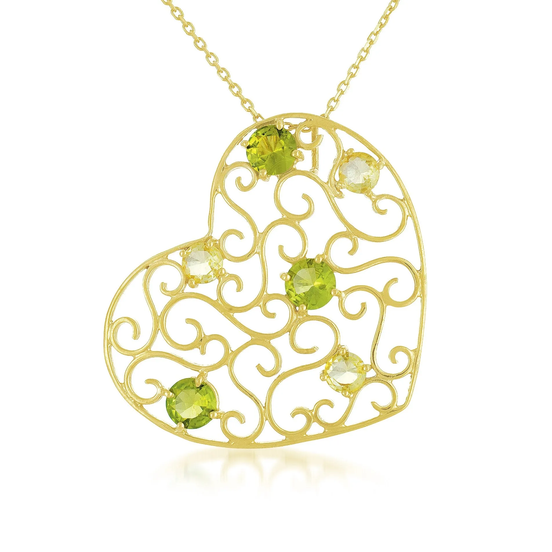 Fabienne Peridot Heart Necklace