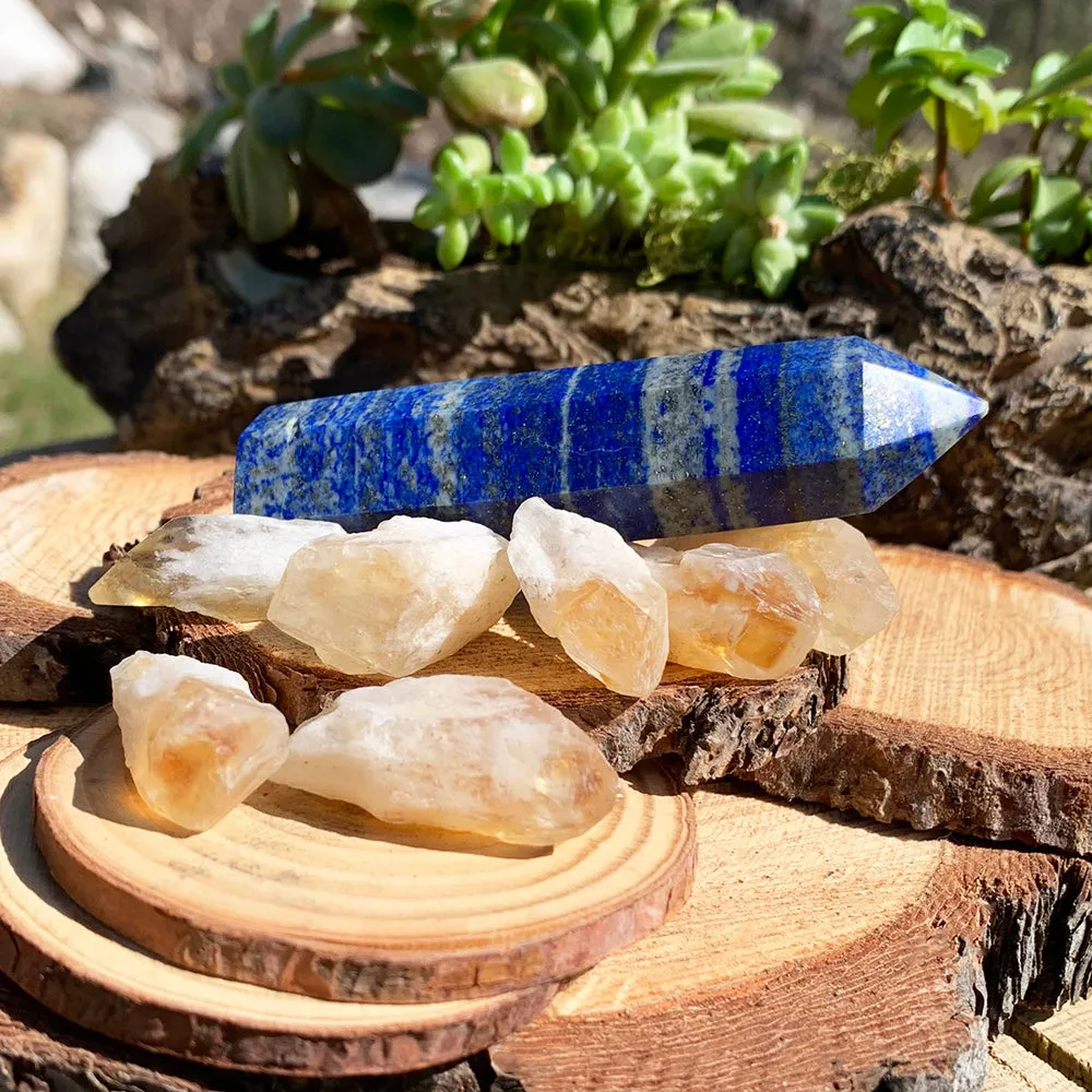 FREE GIVEAWAY! Lapis Lazuli & Natural 8 PC Citrine Shards (Just Pay Cost of Shipping)
