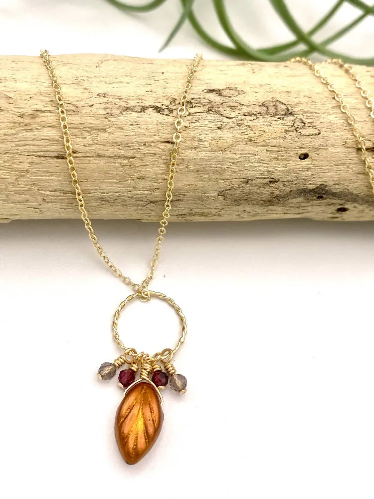 Gold Harvest Leaf Necklace