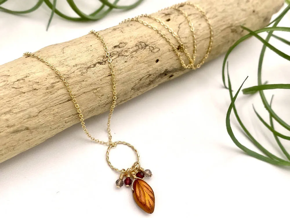 Gold Harvest Leaf Necklace
