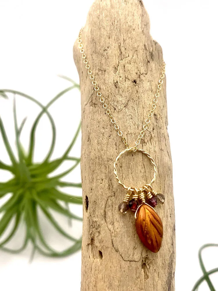 Gold Harvest Leaf Necklace