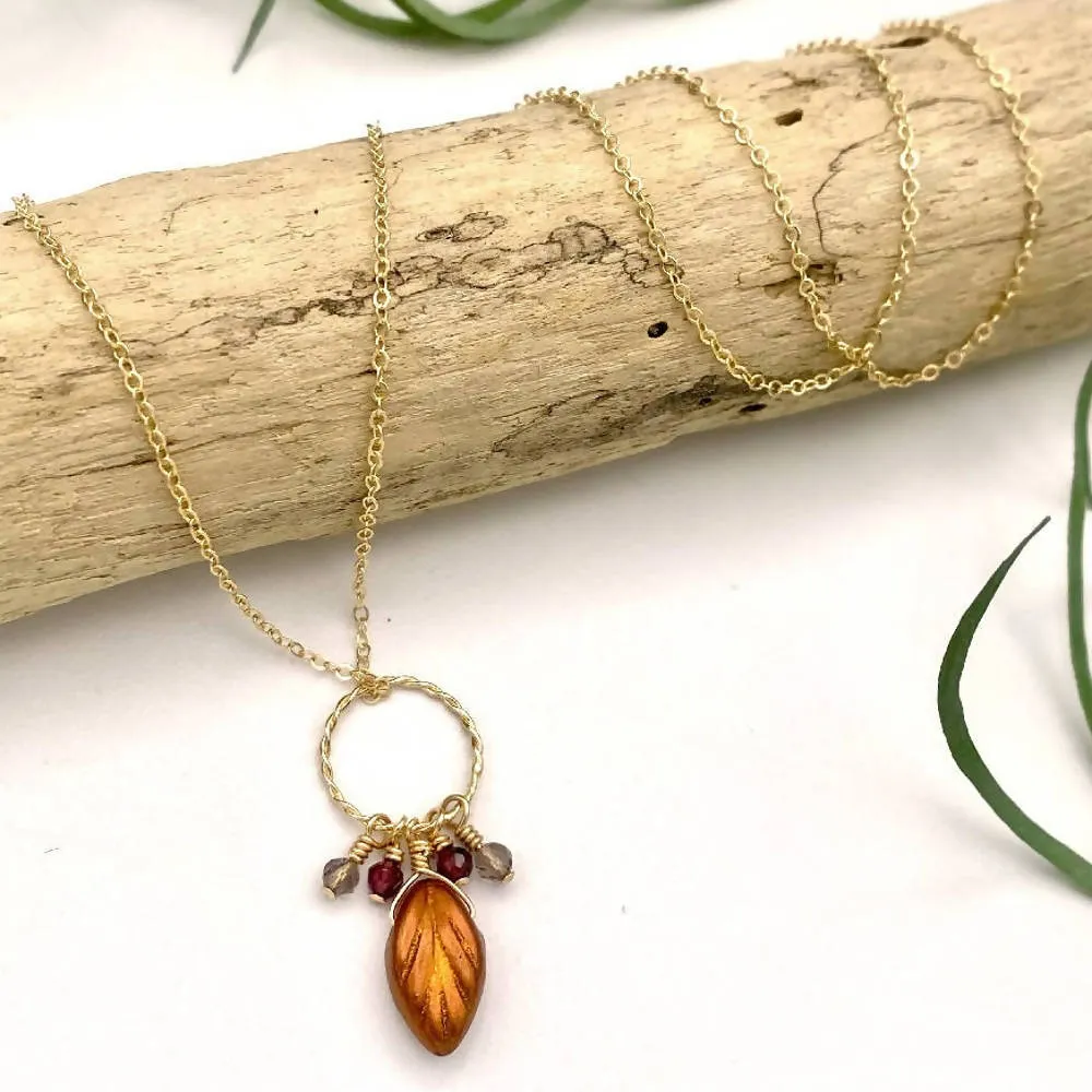 Gold Harvest Leaf Necklace