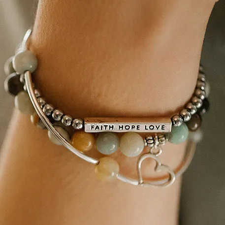 Graduation Cap | Stone Beaded Charm Bracelet | Amethyst