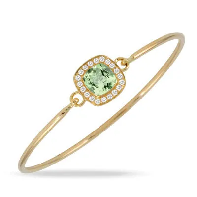 Green Amethyst & Diamond Bracelet