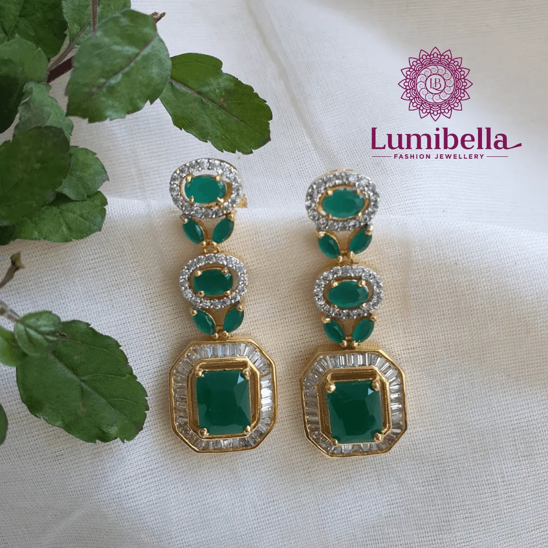 Green Dangler Earrings