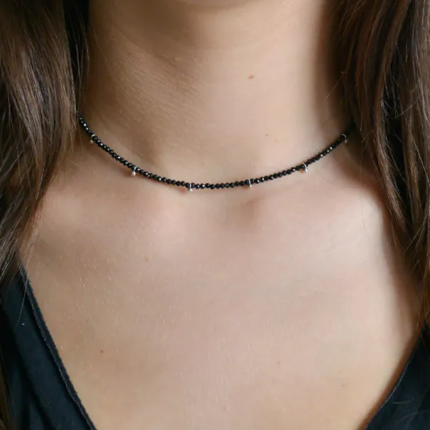 Half-Beaded Gemstone Choker