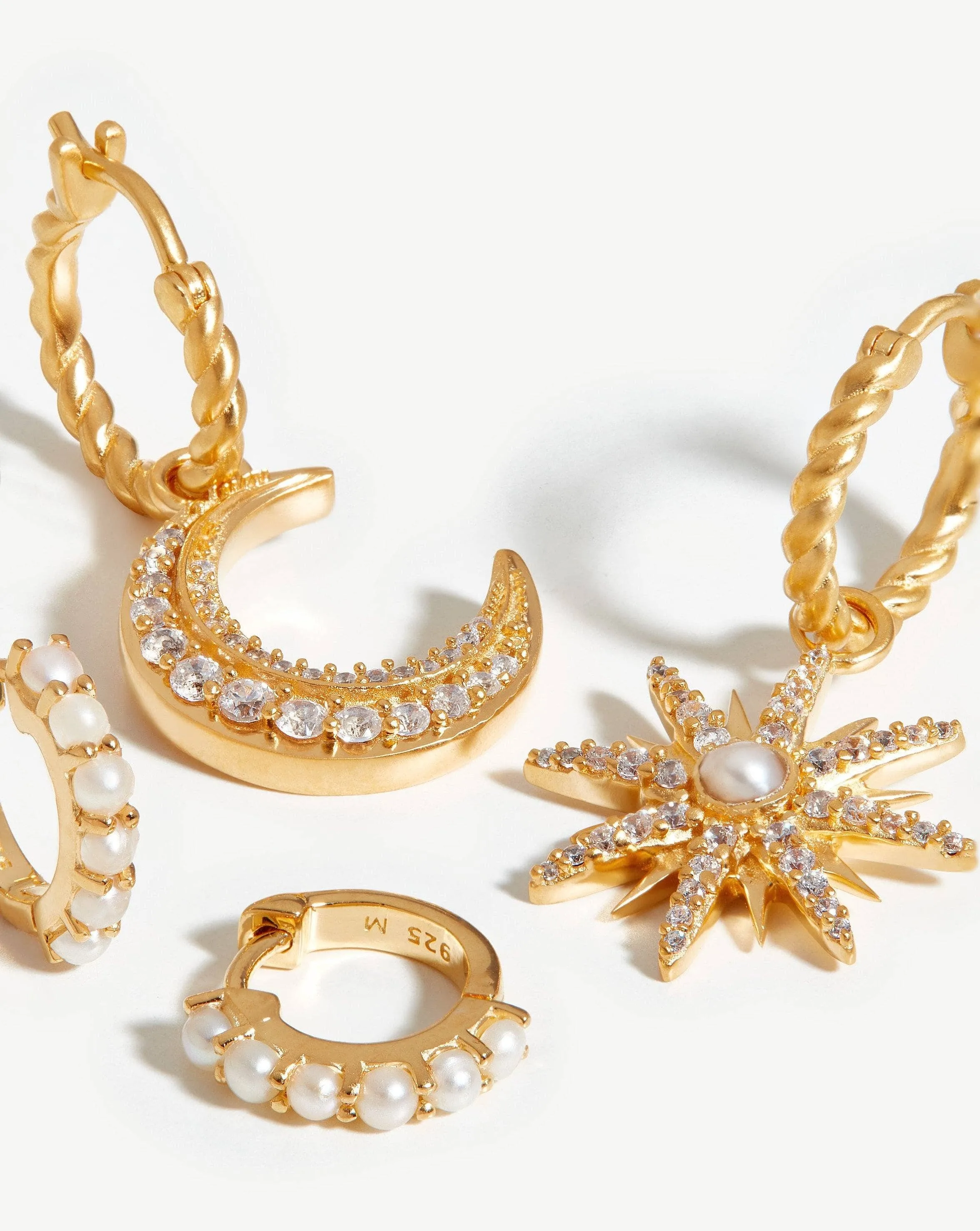 Harris Reed Moonlight Pearl Earring Set | 18ct Gold Vermeil/Pearl