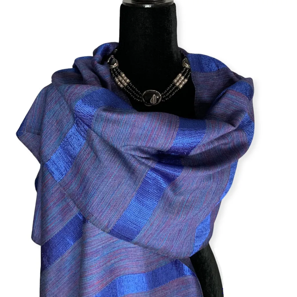 Helyat Handwoven Bamboo Viscose Scarf - Variegated Lapis Lazuli