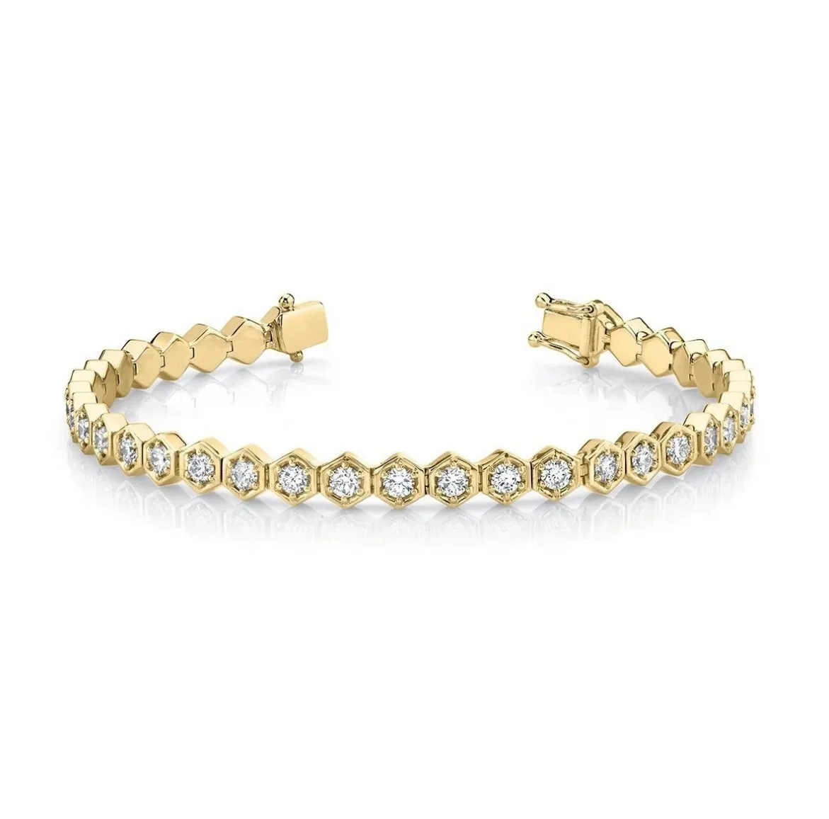 Hexagonal Stone Tennis Bracelet: The Lorinda