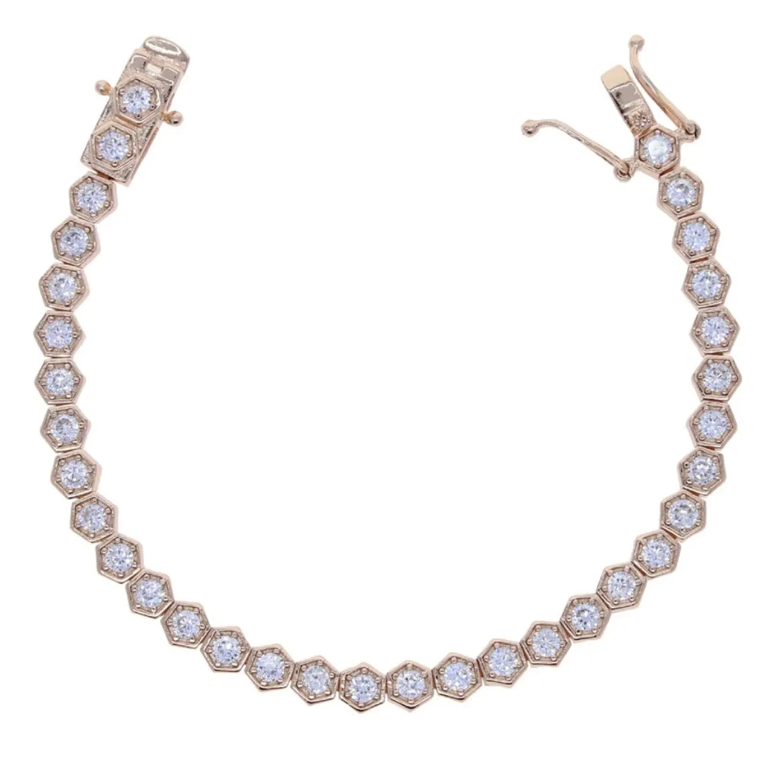 Hexagonal Stone Tennis Bracelet: The Lorinda