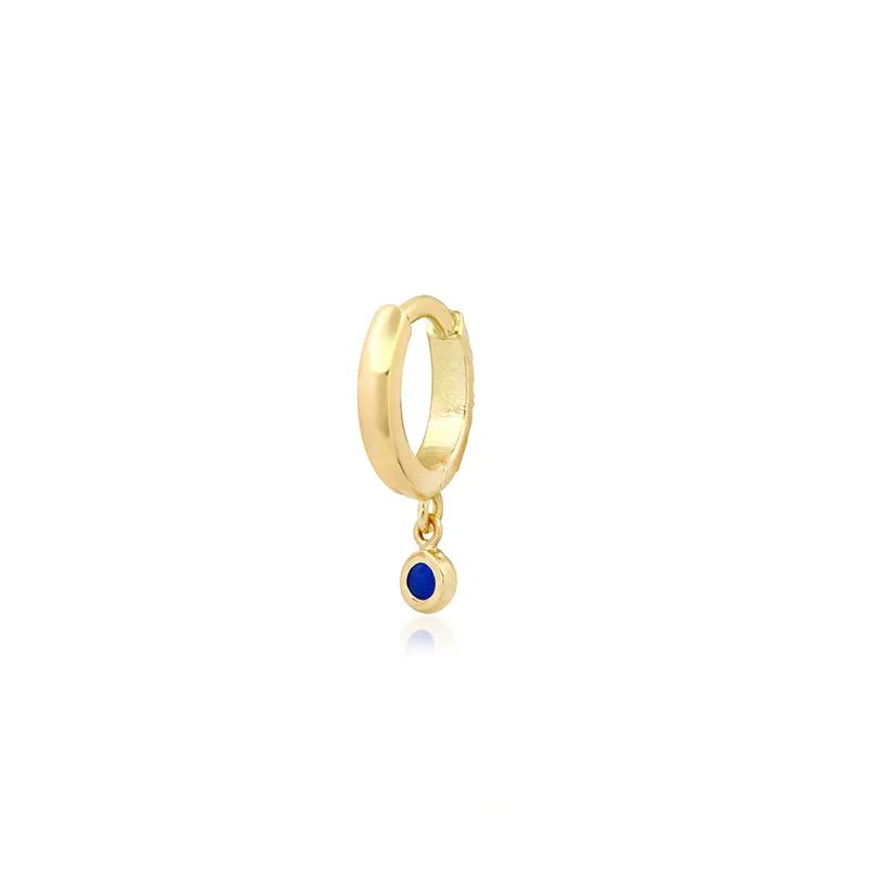 Huggies with Mini Lapis Bezel Drop