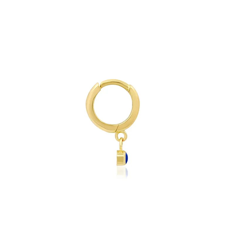 Huggies with Mini Lapis Bezel Drop