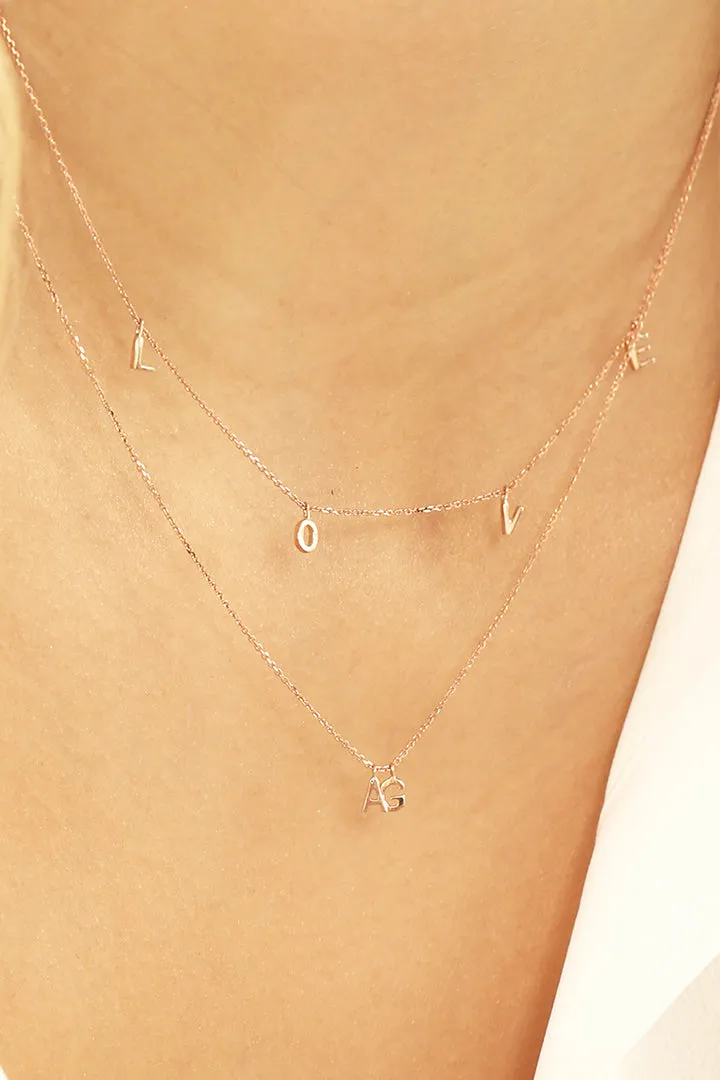 INITIAL BIRTHSTONE CLUSTER NECKLACE