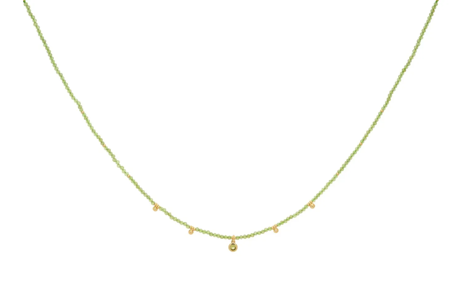 Jasmine Gold & Peridot Beaded Pendant Necklace