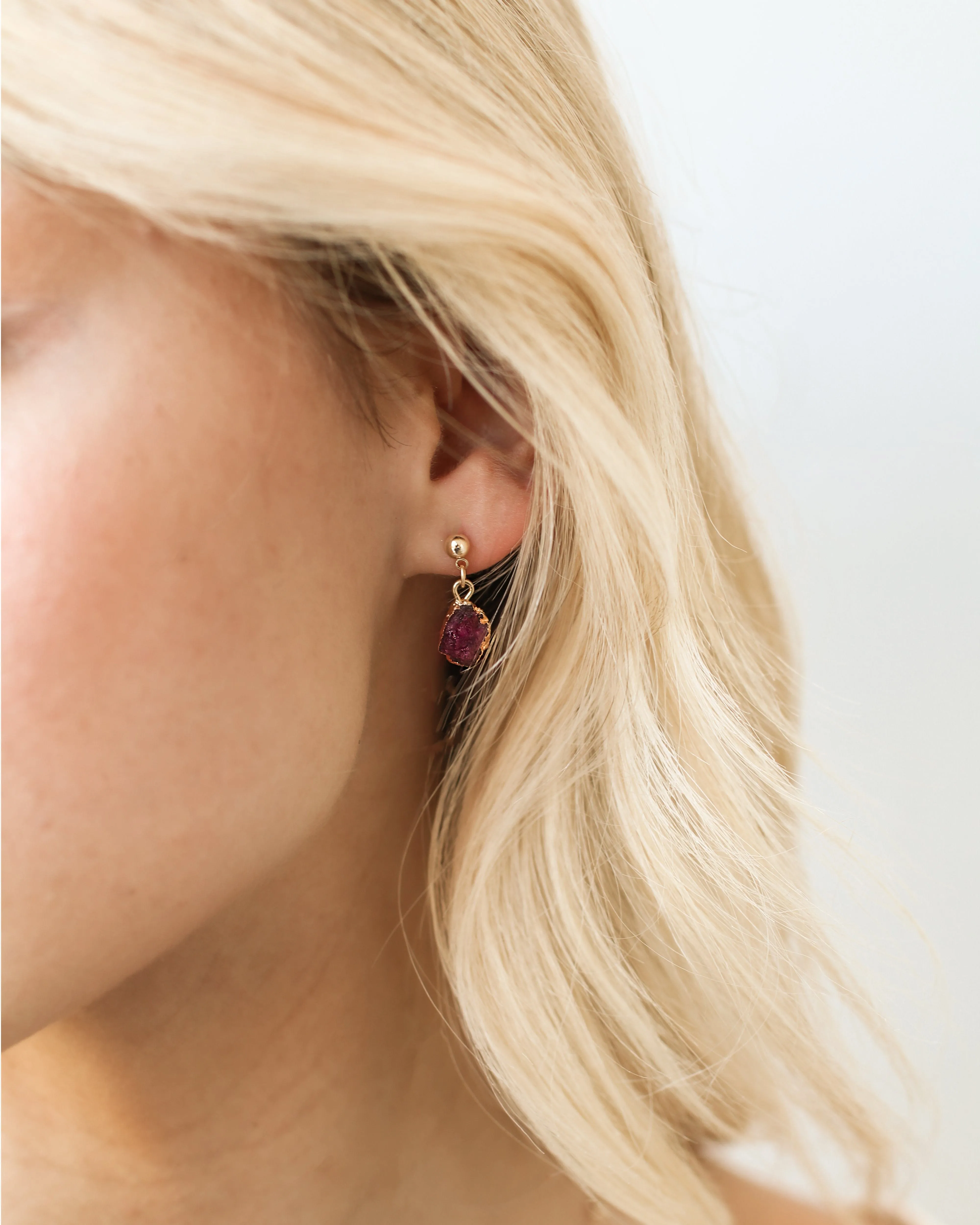 July | Ruby Earrings