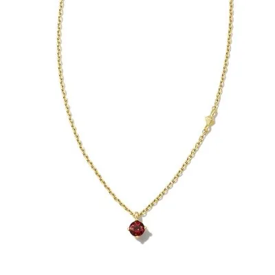 Kendra Scott 18K Yellow Gold Vermeil Maisie Red Garnet Pendant Necklace