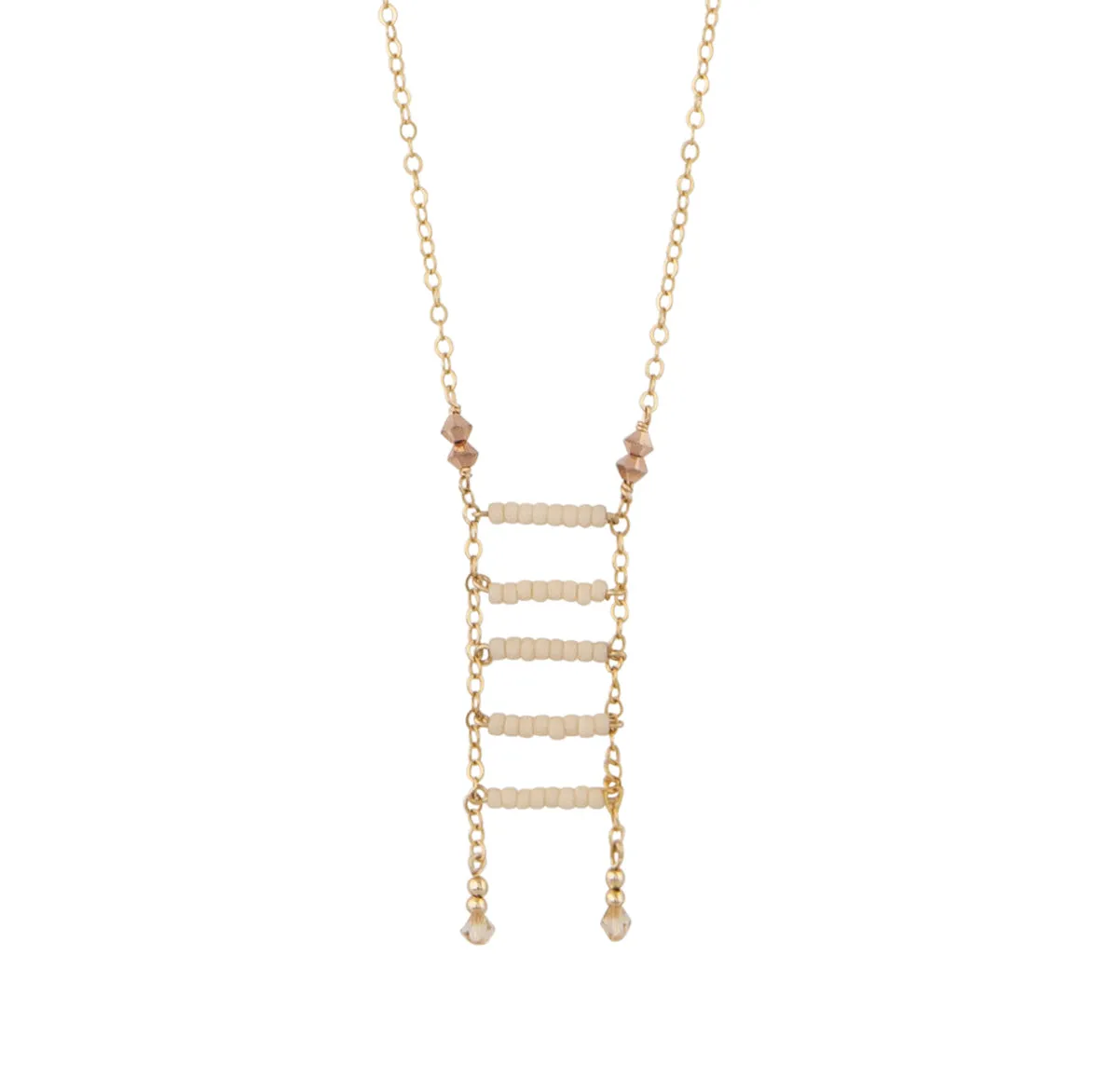 Ladder Pendant Necklace - PINK/HONEY/ROSE GOLD