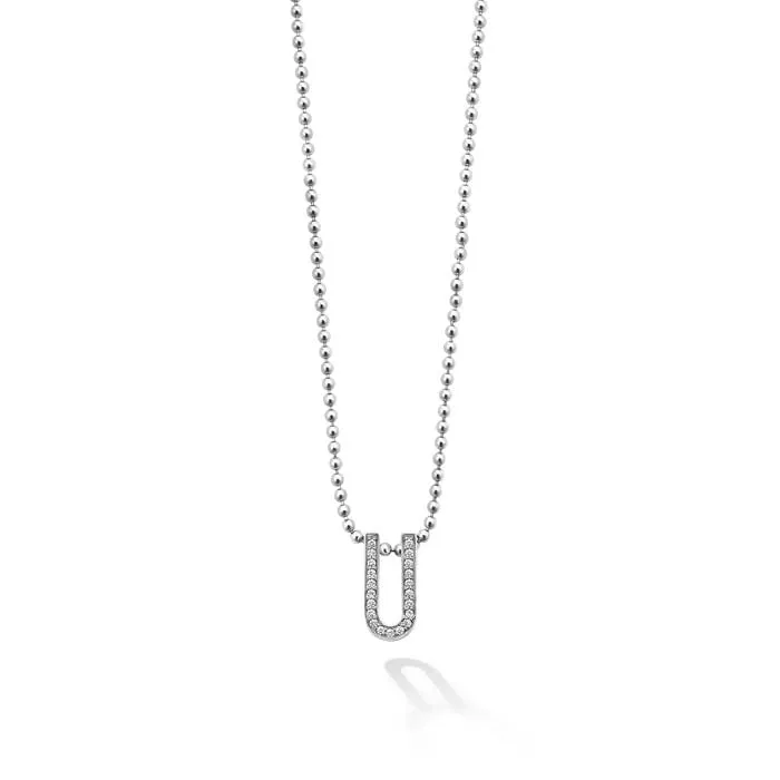 LAGOS Small Linear Diamond Pendant Necklace in Sterling Silver