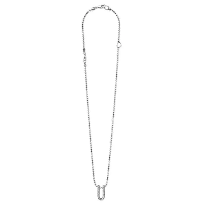 LAGOS Small Linear Diamond Pendant Necklace in Sterling Silver