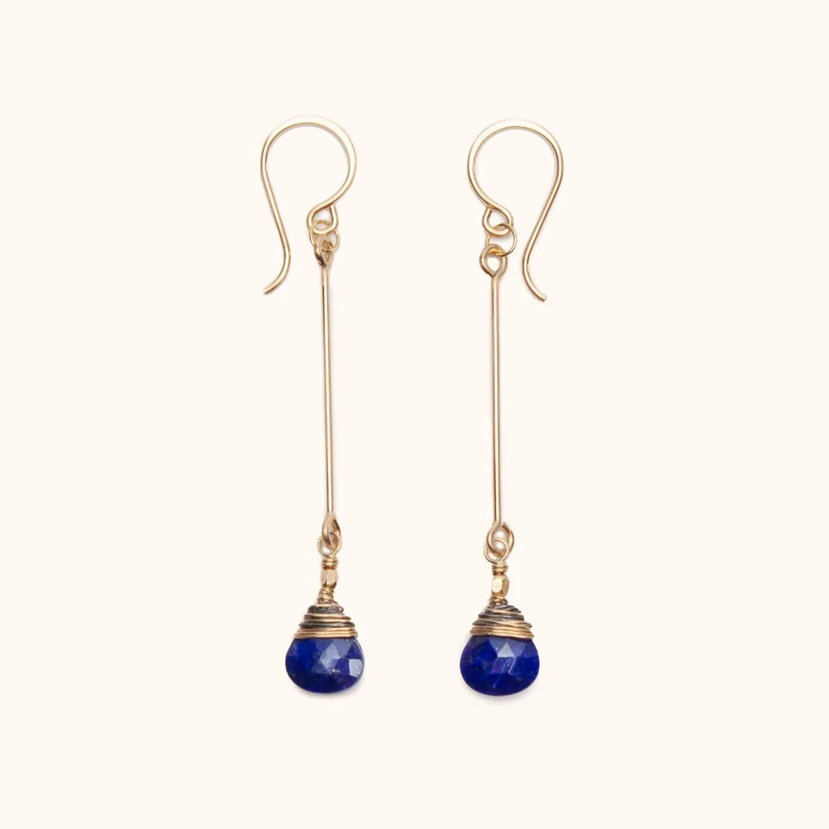 Lapis Bar Drop Earrings