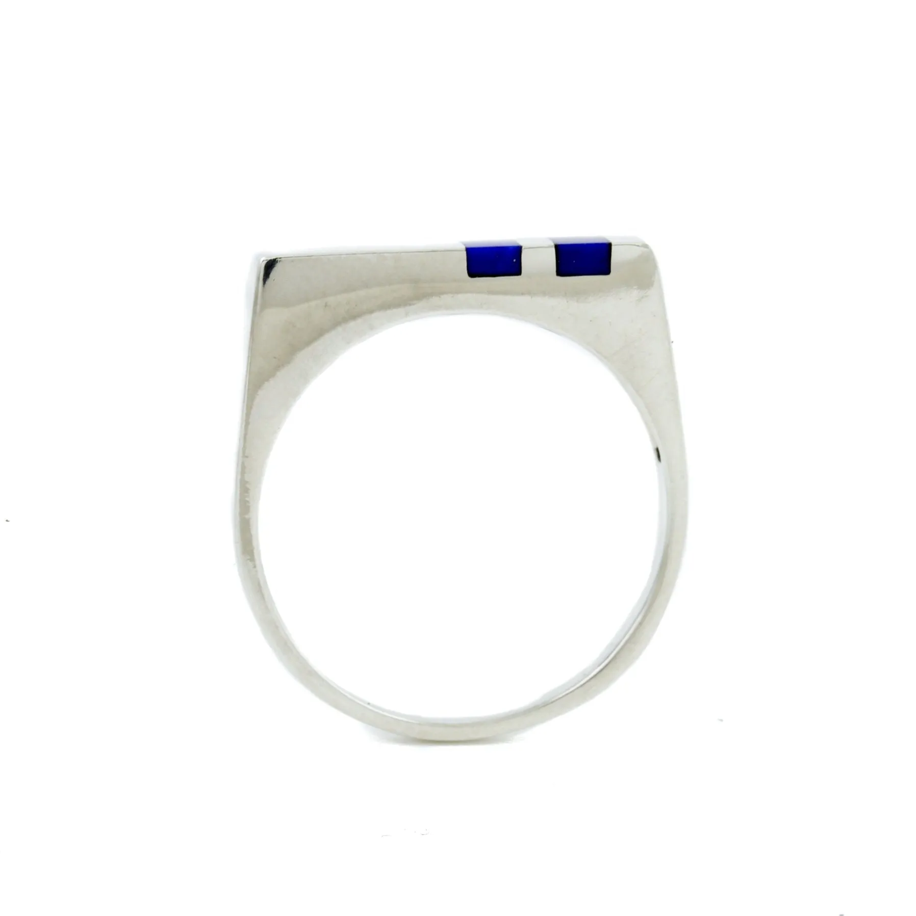 Lapis stripe Inlay Silver Ring