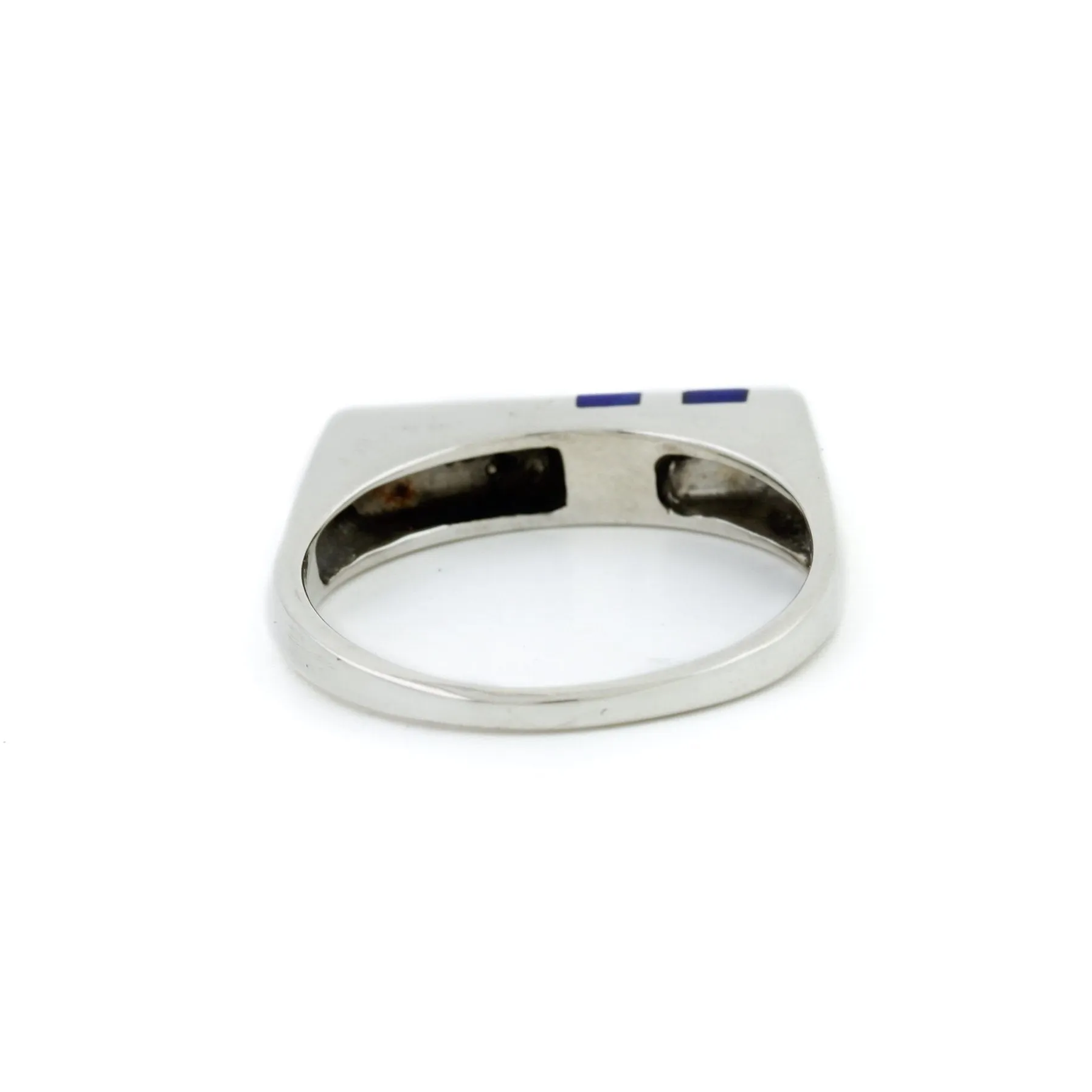 Lapis stripe Inlay Silver Ring
