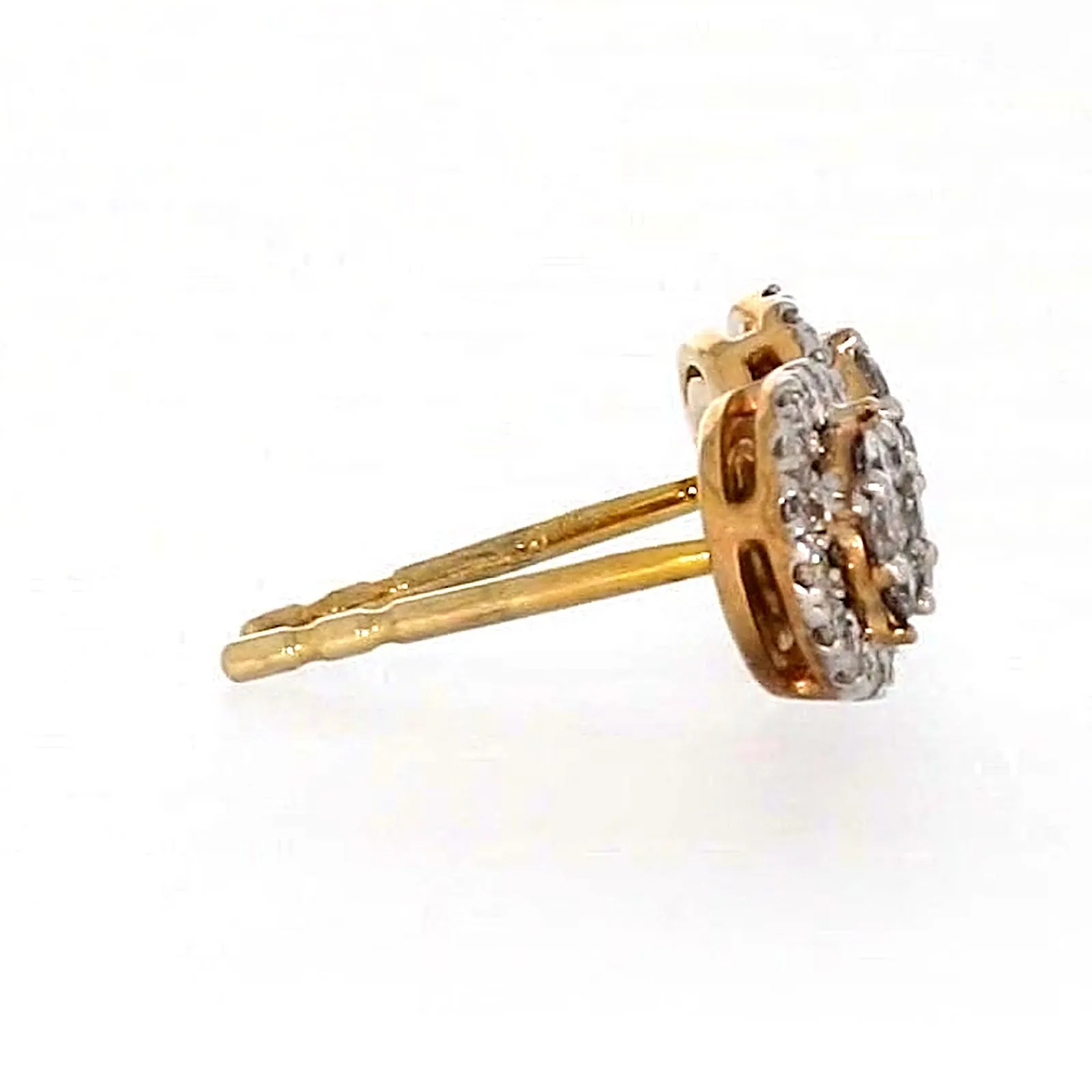 London 9ct Yellow Gold Round Brilliant Cut 0.30 CARAT tw of Diamonds Stud Earrings