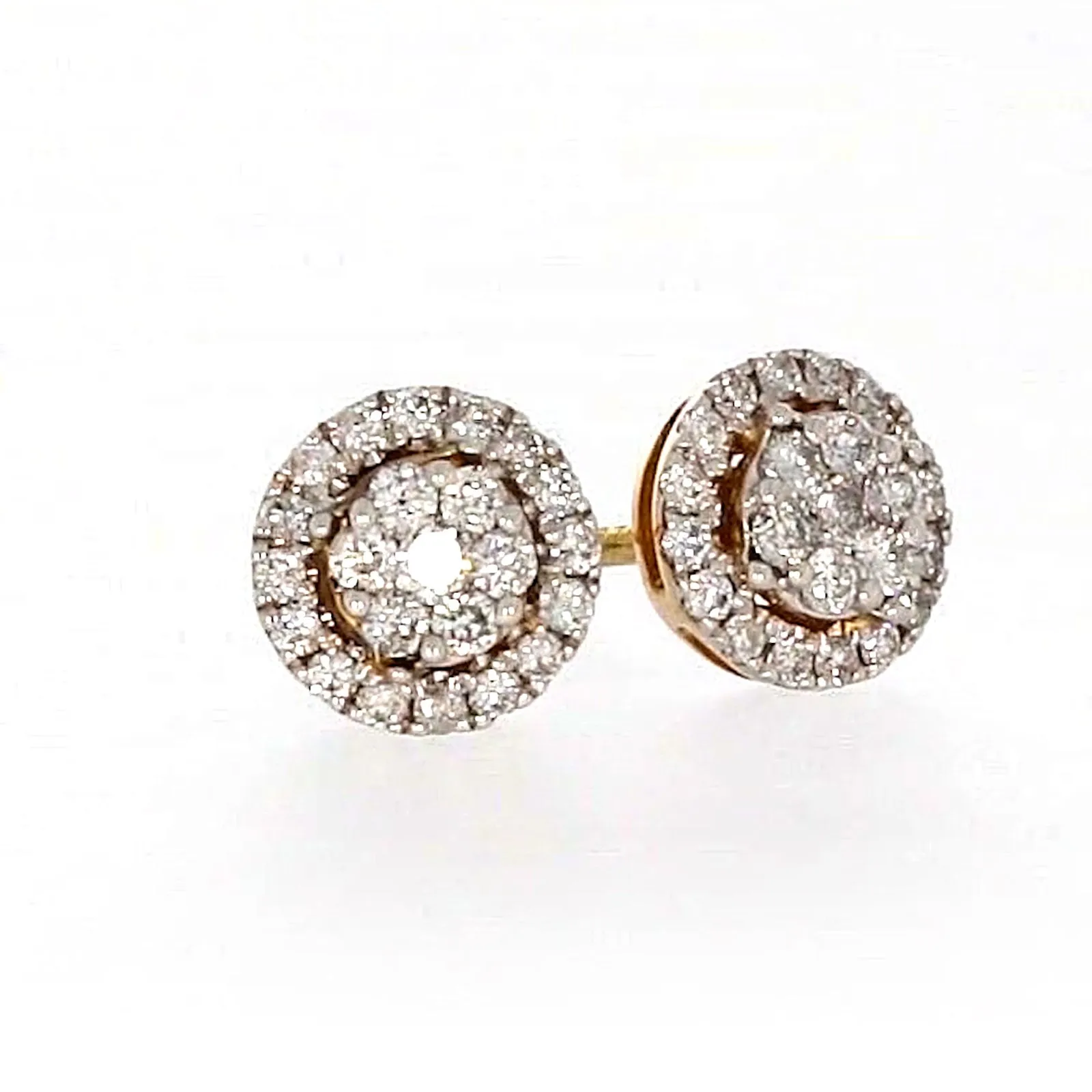 London 9ct Yellow Gold Round Brilliant Cut 0.30 CARAT tw of Diamonds Stud Earrings