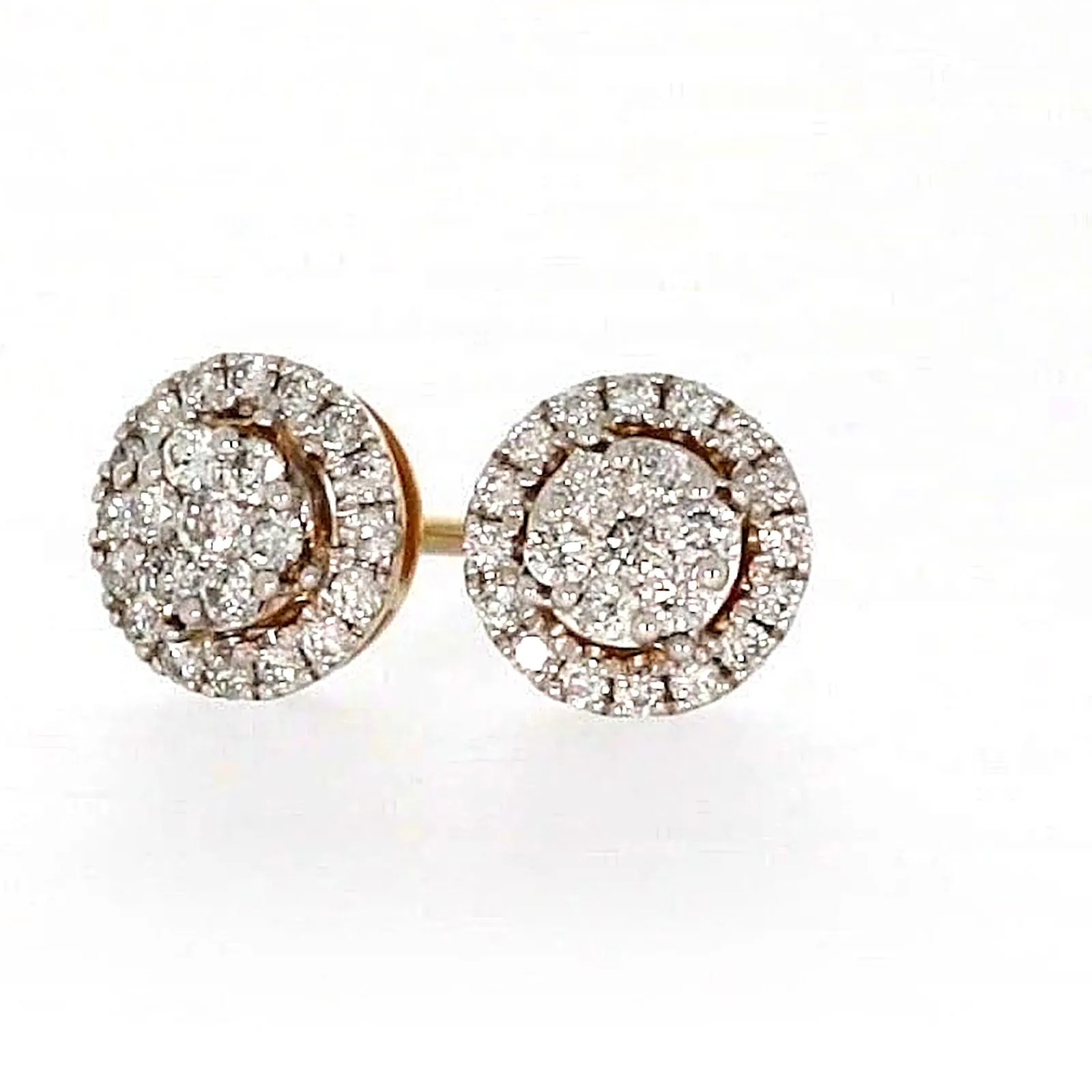 London 9ct Yellow Gold Round Brilliant Cut 0.30 CARAT tw of Diamonds Stud Earrings
