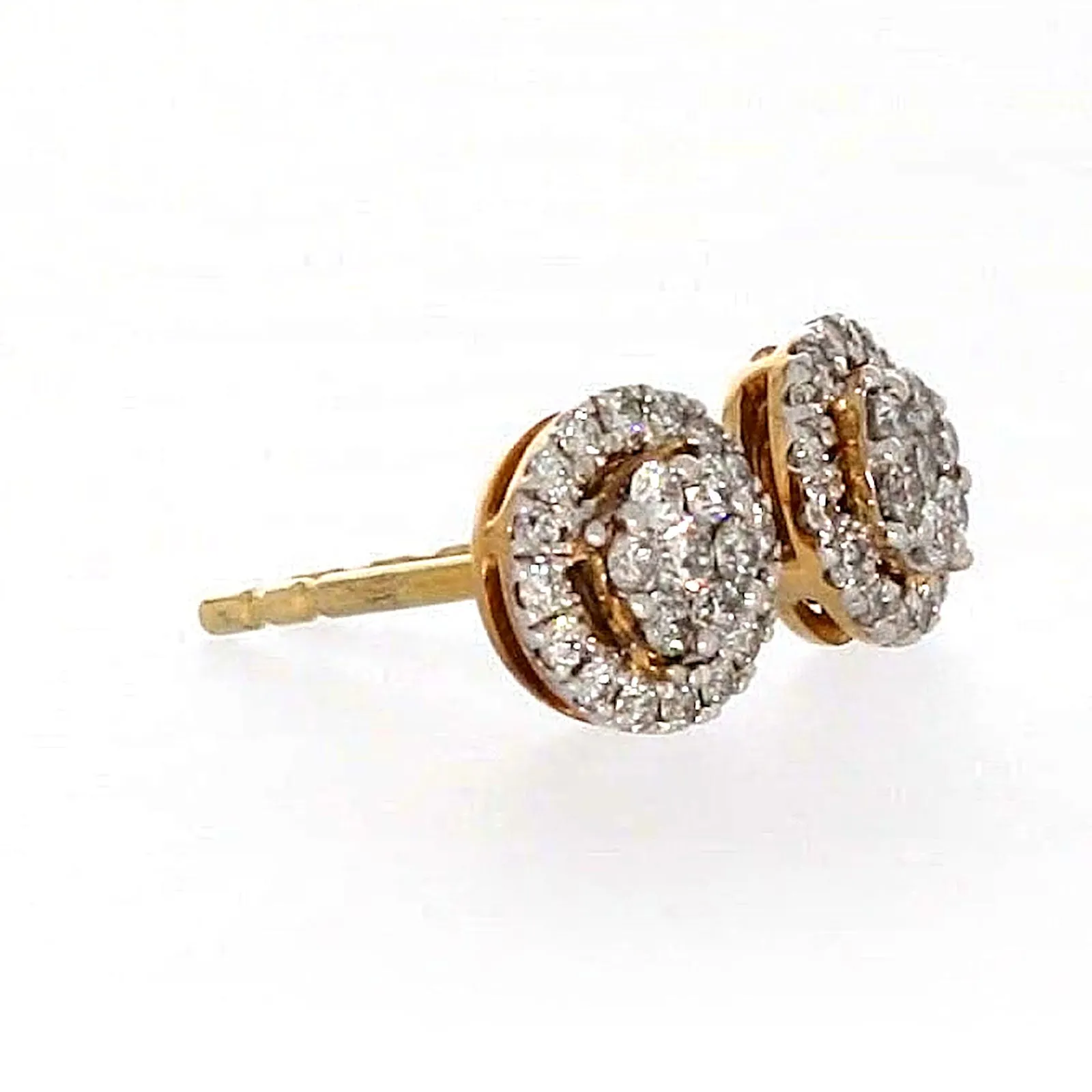 London 9ct Yellow Gold Round Brilliant Cut 0.30 CARAT tw of Diamonds Stud Earrings