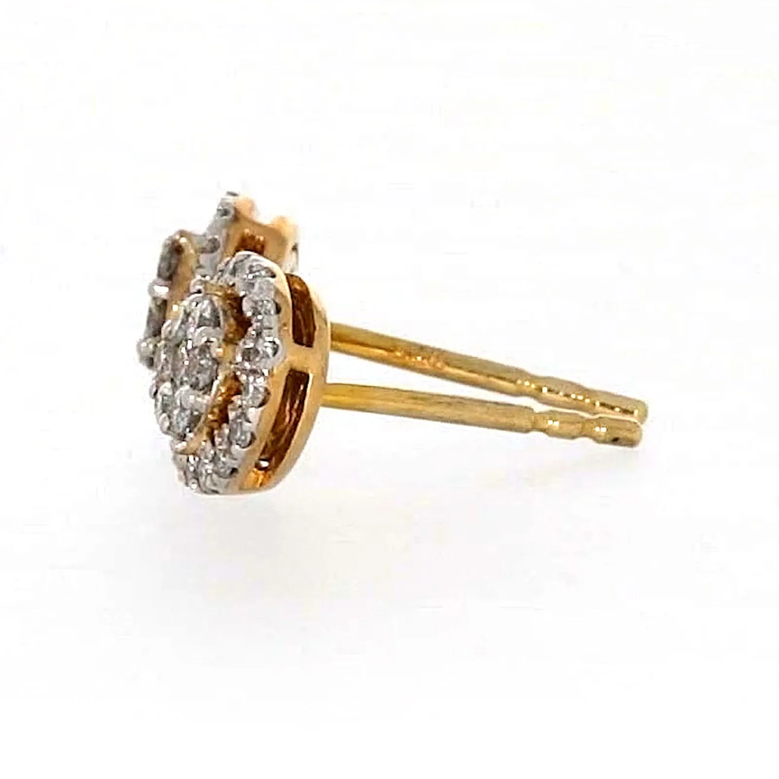 London 9ct Yellow Gold Round Brilliant Cut 0.30 CARAT tw of Diamonds Stud Earrings