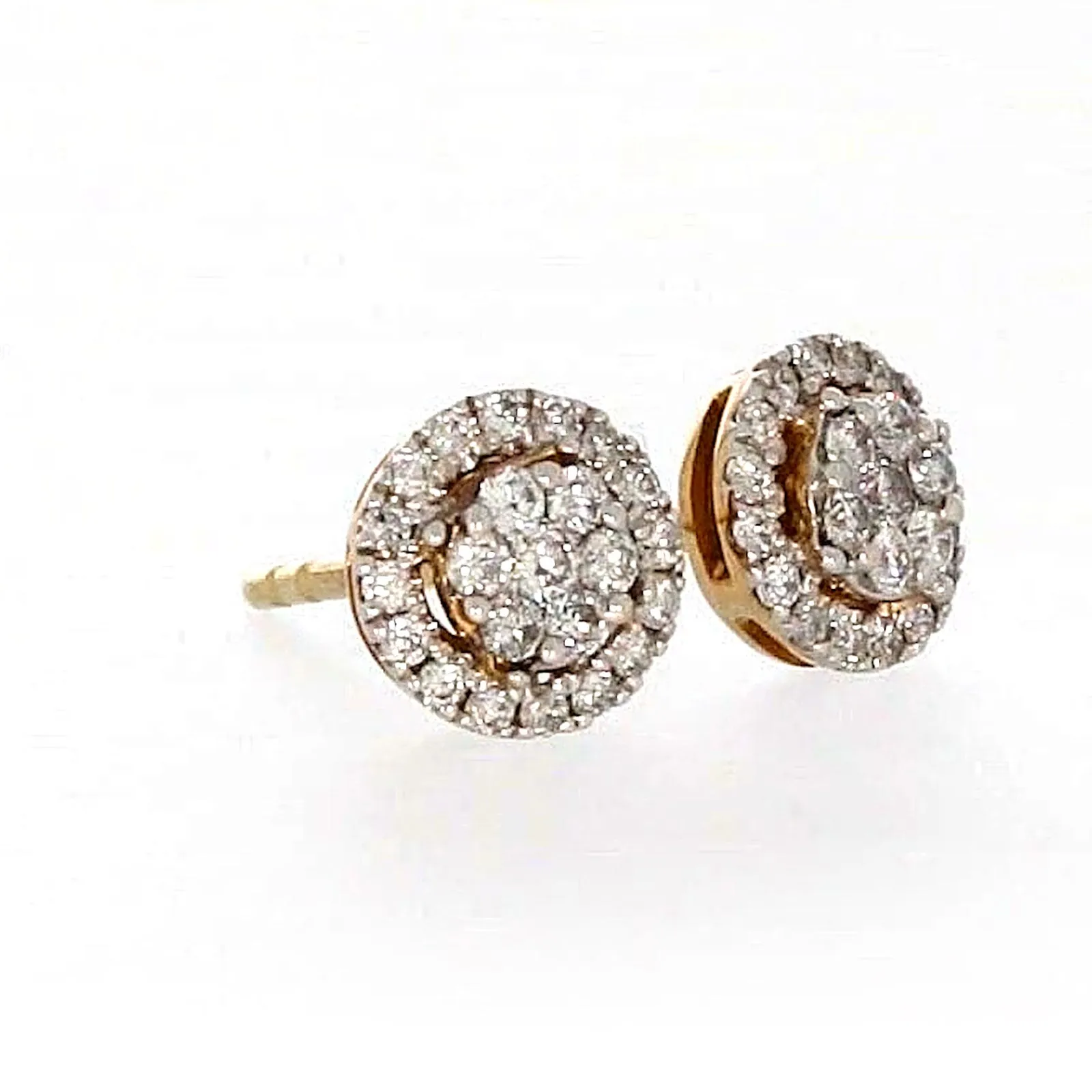 London 9ct Yellow Gold Round Brilliant Cut 0.30 CARAT tw of Diamonds Stud Earrings