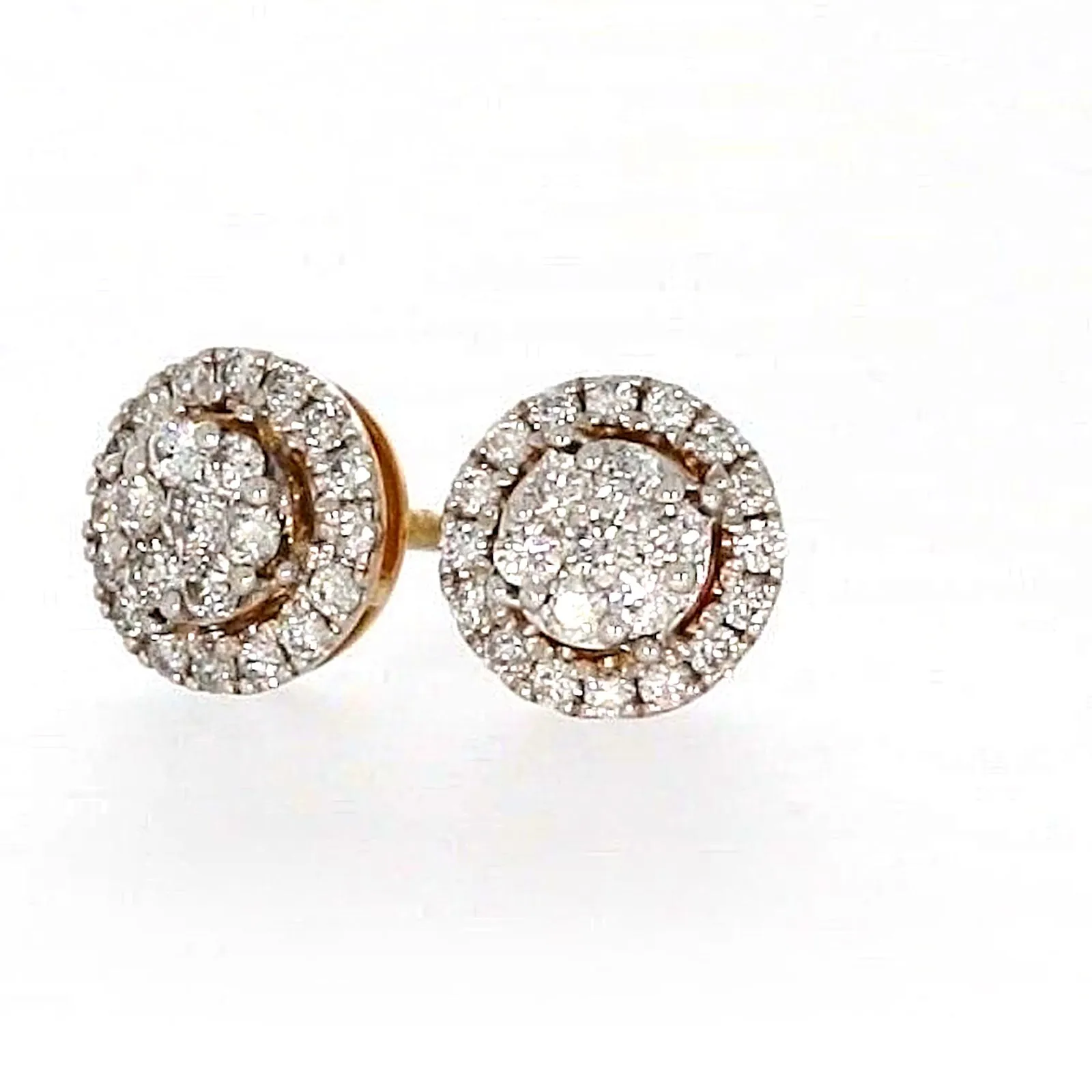 London 9ct Yellow Gold Round Brilliant Cut 0.30 CARAT tw of Diamonds Stud Earrings